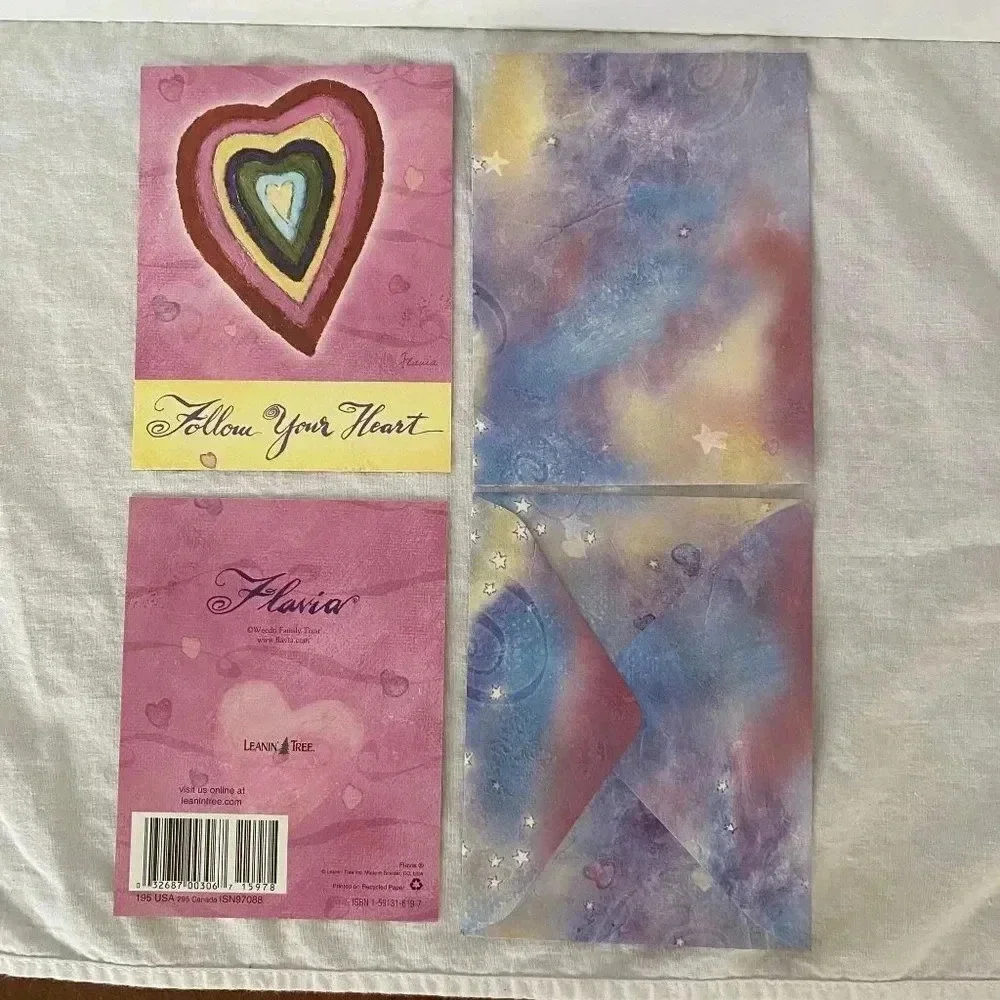 Vintage 6/pk‎ INSPIRING WORDS Greeting Cards Leanin' Tree Flavia Weedn NOS